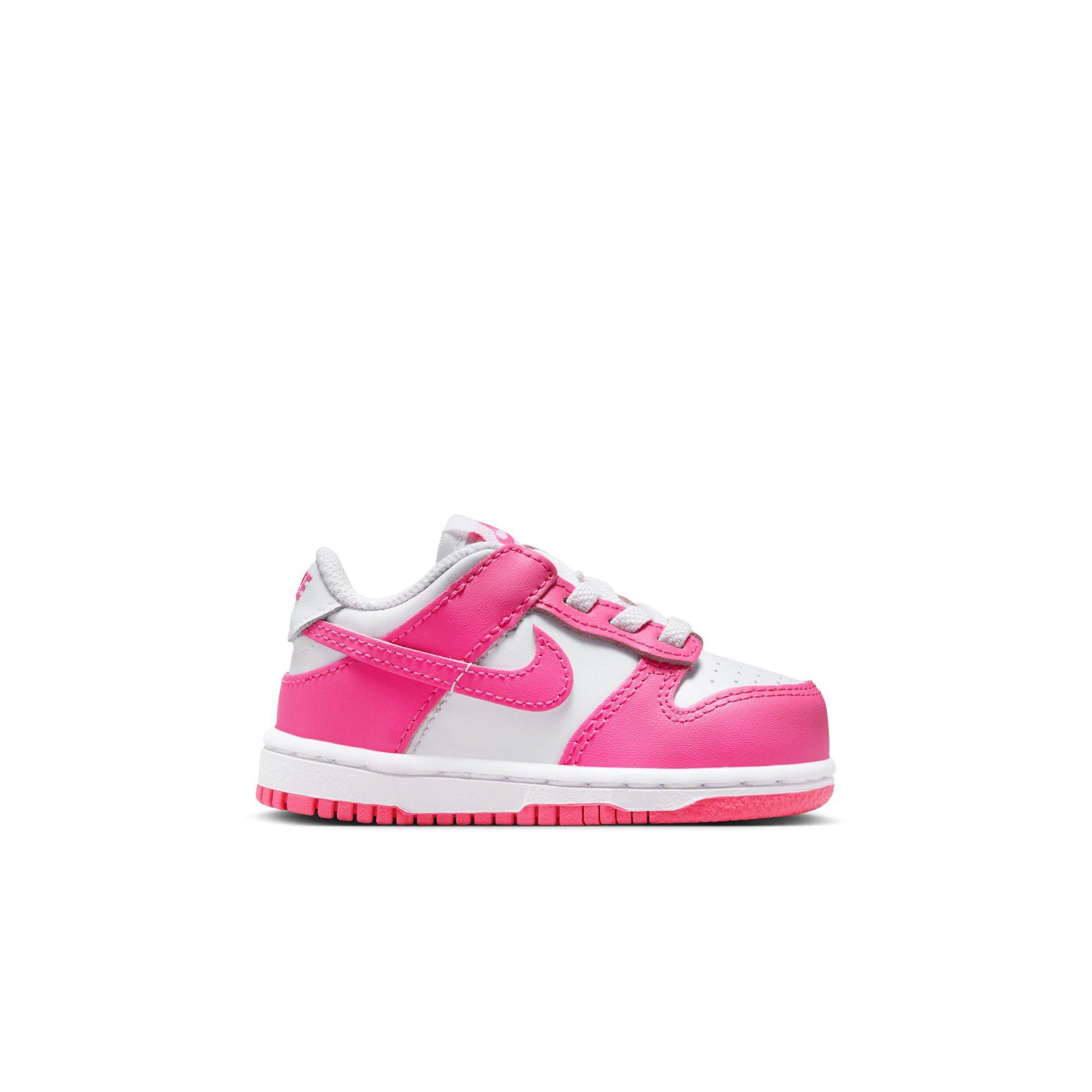 Nike Dunk Low "White/Laser Fuchsia" Toddler Girls' Shoe